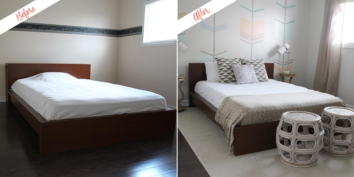 bedroom before and after makeover