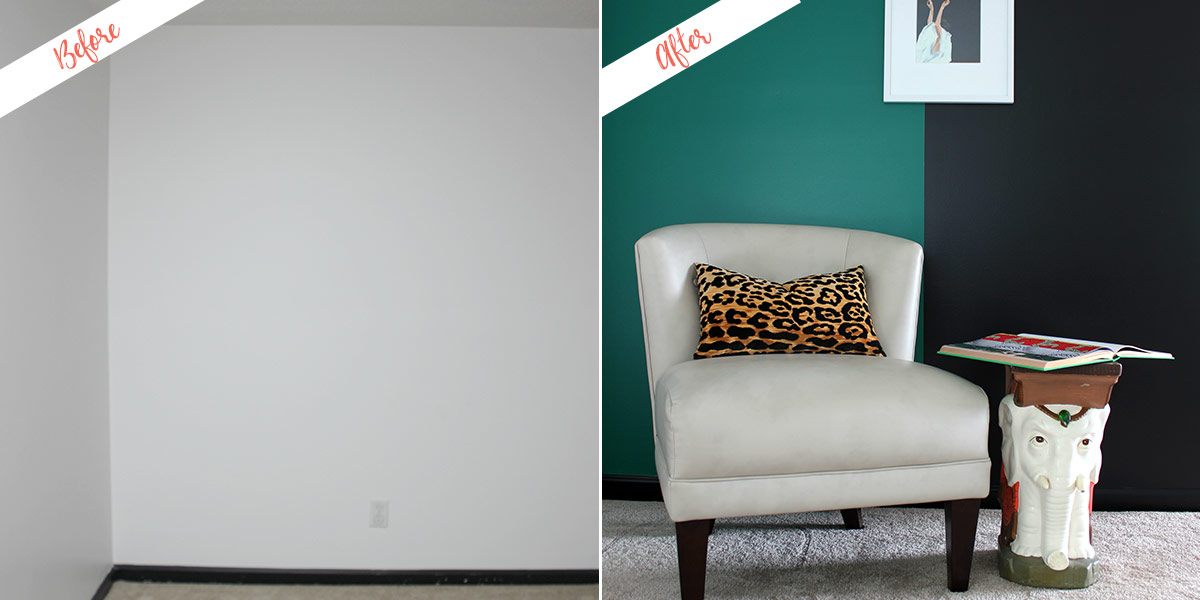 Color Block Wall, before and after