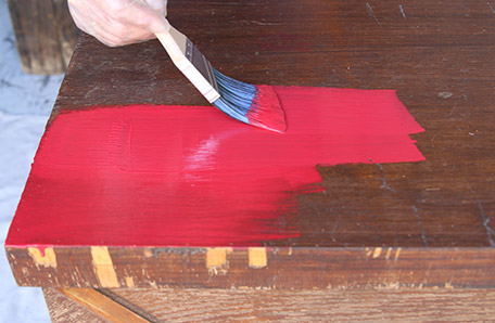 blanket chest getting painted red