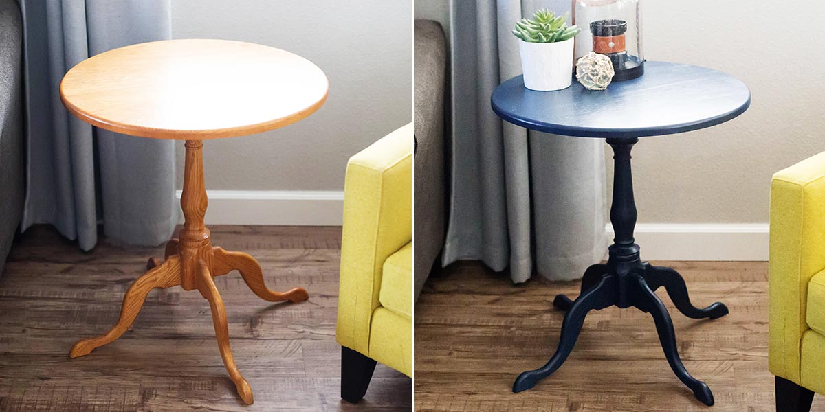Before and After side table image