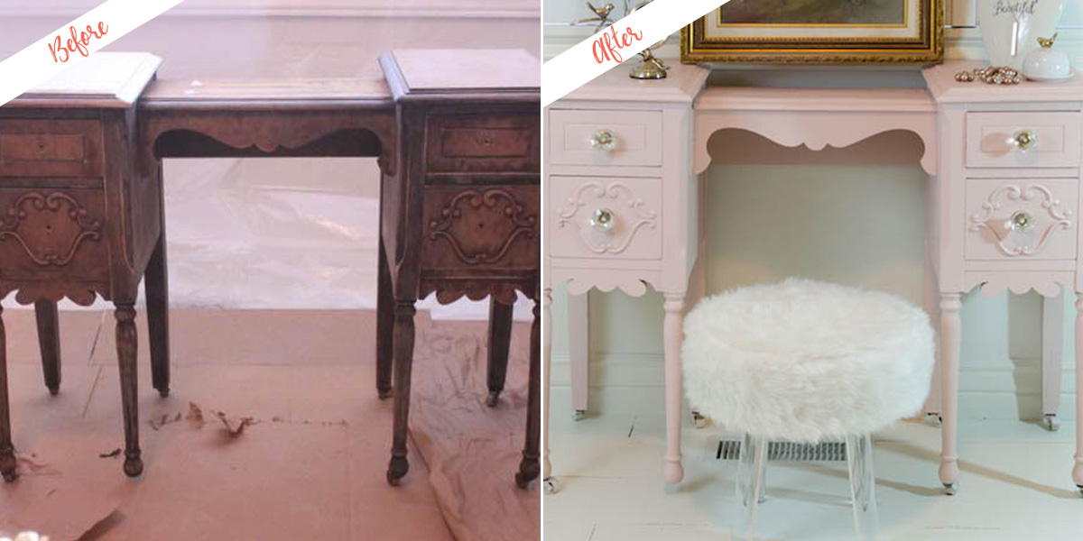 Vintage Vanity DIY with Roswater Paint Behr
