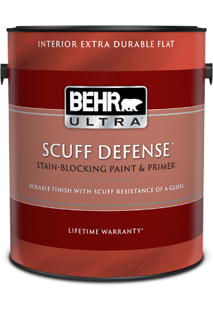1 gal can of Behr Ultra Scuff Defense interior paint, extra durable flat