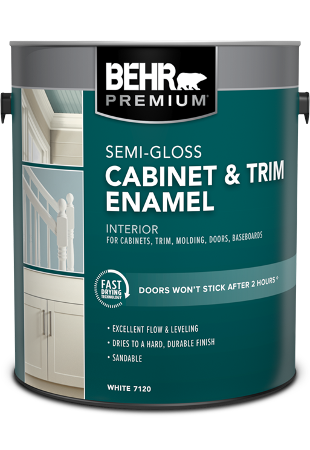 1 gal can of Behr Cabinet & Trim paint, semi-gloss