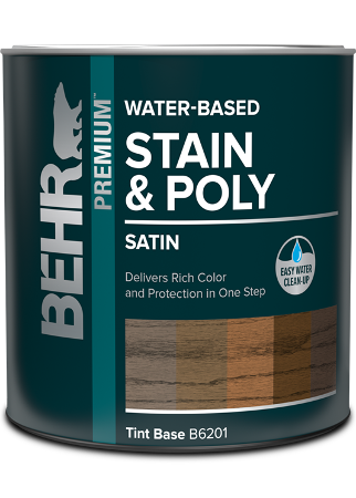 1 quart can of Behr Premium Water Based Stain and Poly in one, interior