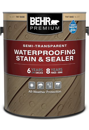 1 gal can of Behr Premium Semi-Transparent Waterproofing Stain and Sealer
