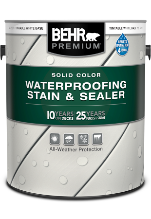 1 gal can of Behr Premium Solid Color Waterproofing Stain and Sealer