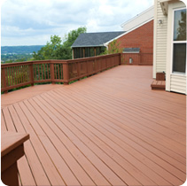 Wood deck painted in brown