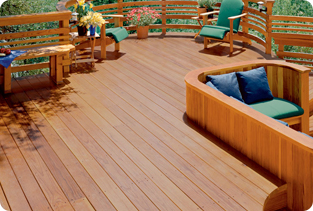Wood deck with chairs. For mobile