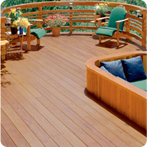 Wood deck with chairs