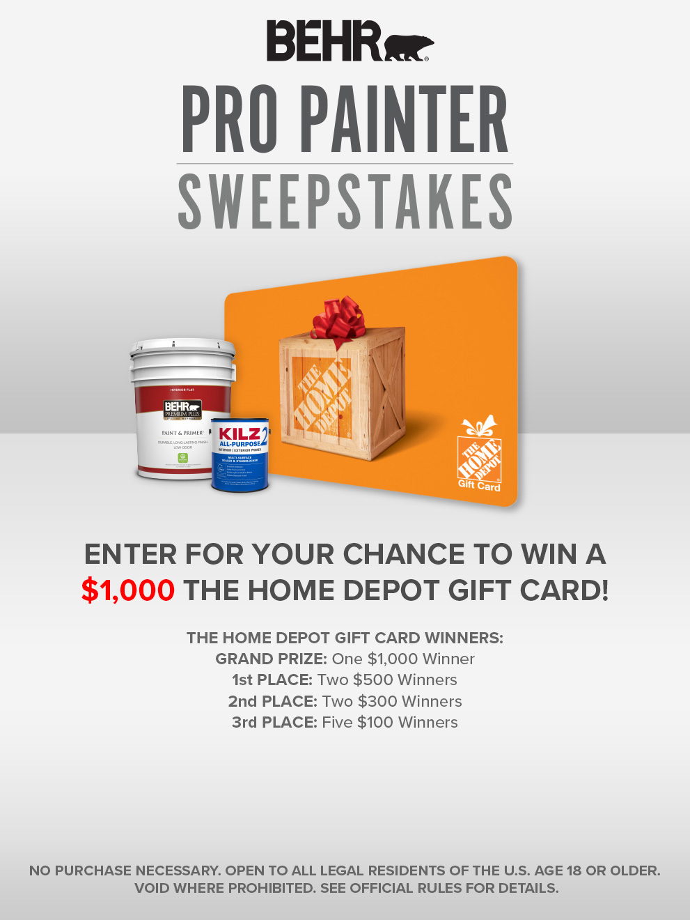 Enter for a Chance to $1,000 The Home Depot Gift Card