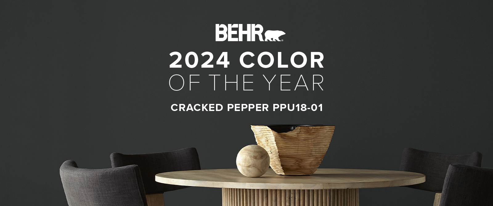 NEW BEHR 2024 Color of the Year - Cracked Pepper