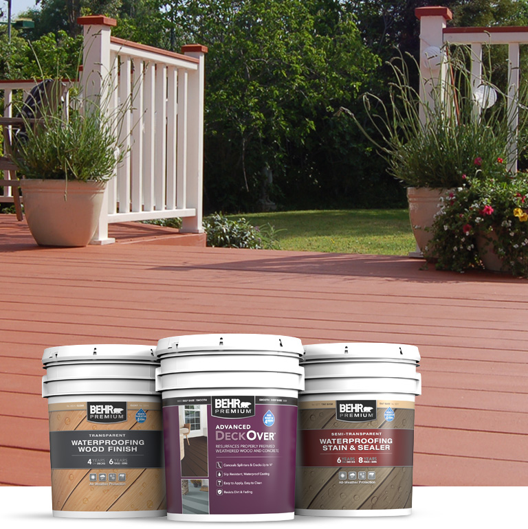Behr Pro exterior stain products landing page mobile image.