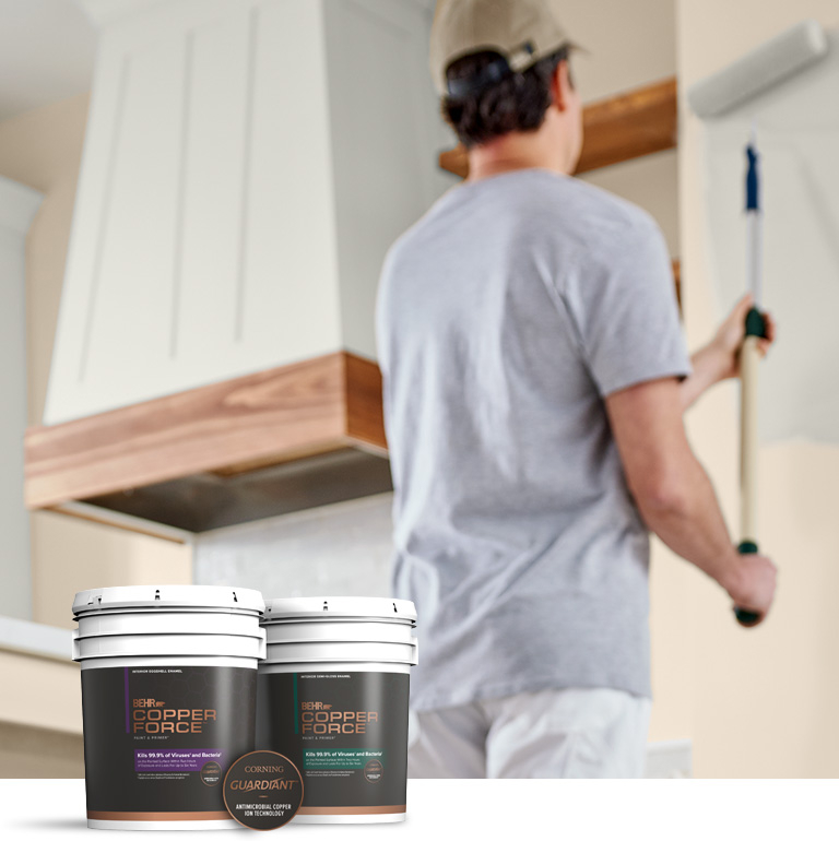 Mobile image of BEHR Copper Force Interior Paint product line up