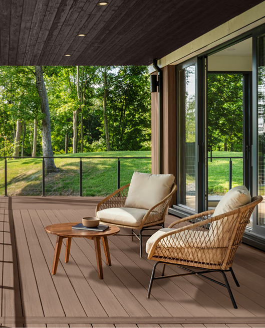 Back patio painted in Tugboat