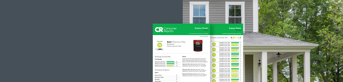 Consumer Reports Premium Plus Exterior Paint report