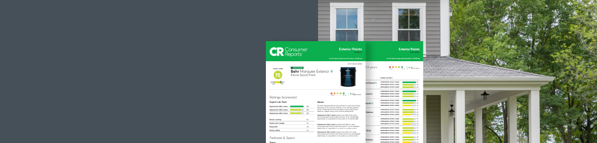 Consumer Reports Marquee Exterior Paint report
