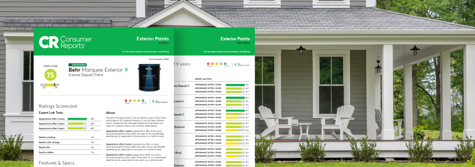 Consumer Reports Marquee Exterior Paint report image for mobile