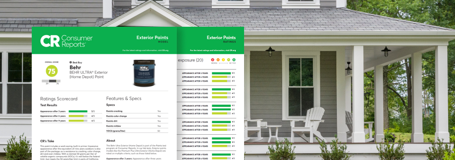 Consumer Reports Ultra Exterior Paint report image for mobile