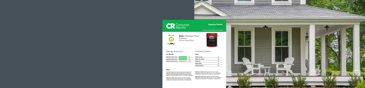 Consumer Reports Premium Plus Exterior Paint report