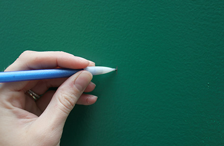 Mark the wall where you want the edge of the color block