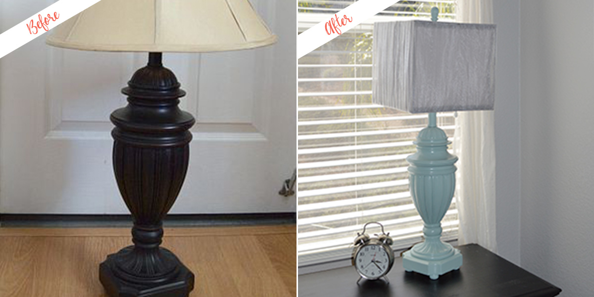 lamp before and after new paint and shade