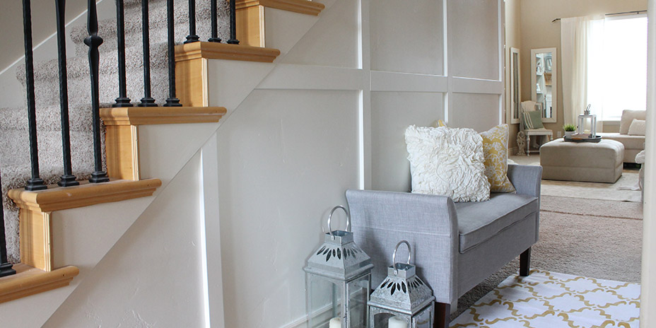 The hallway looks gorgeous with the fresh paint and trim