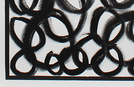 close up view of circle pattern on accent wall