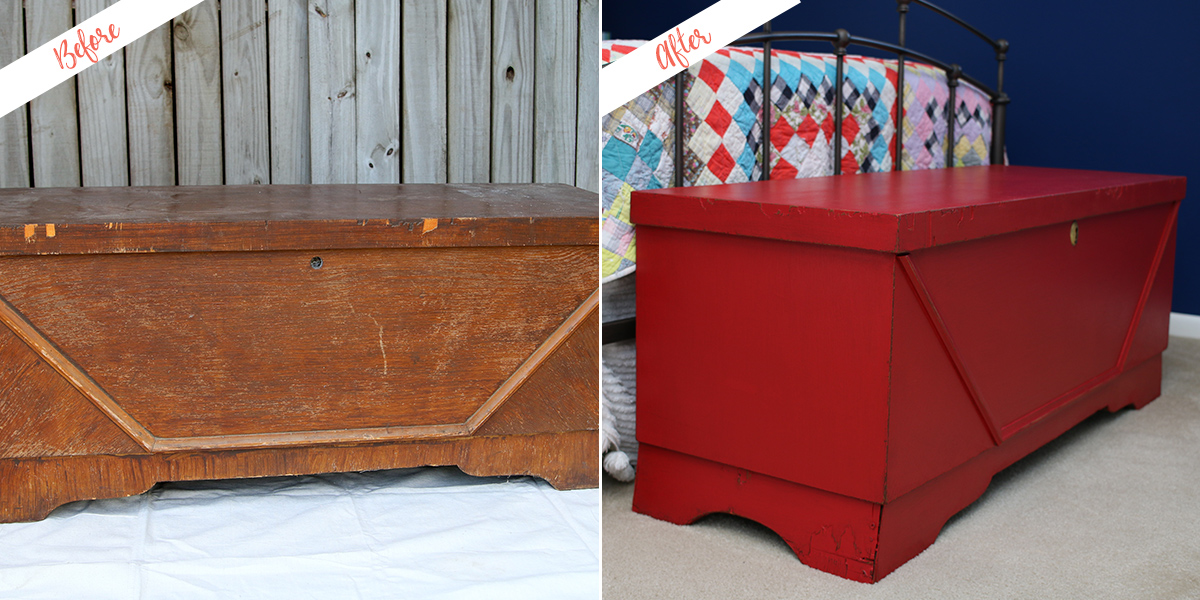 blanket chest before and after makeover