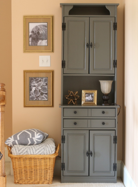 finished hutch with decor