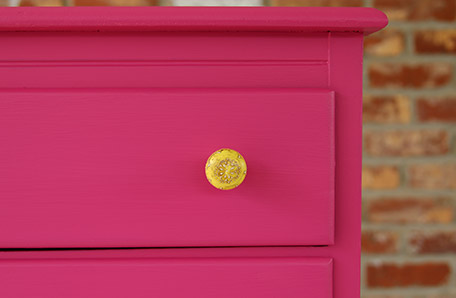 close up of drawer and new pull