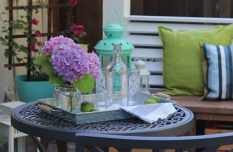 bistro table with decor