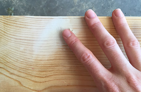 Fill nail holes with wood filler