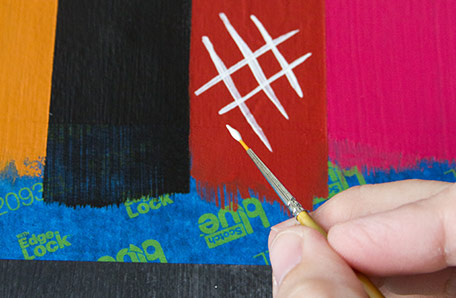 closeup of border details being hand painted