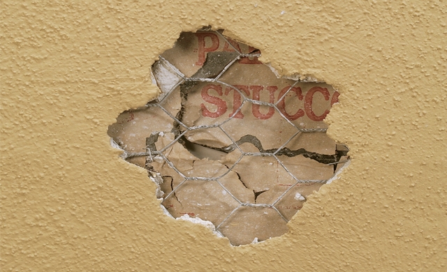 Hole in stucco that needs repair