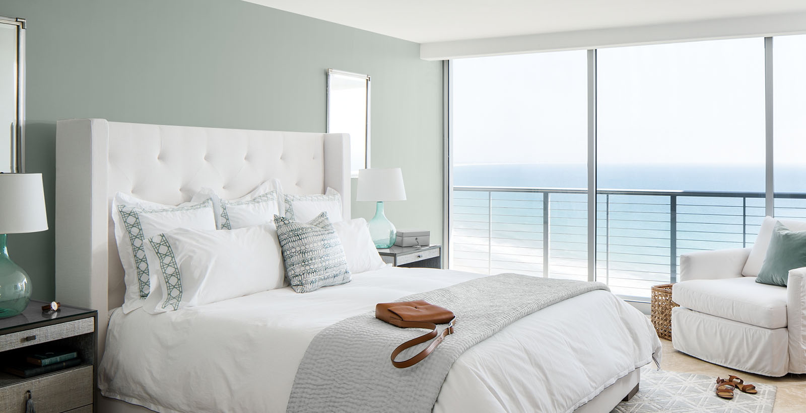 green eclectic relaxed & serene bedroom