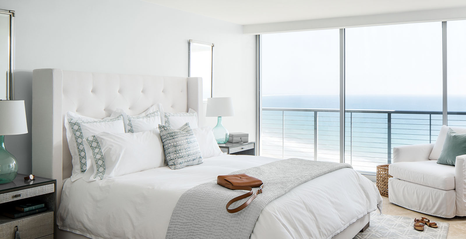 white eclectic relaxed & serene bedroom