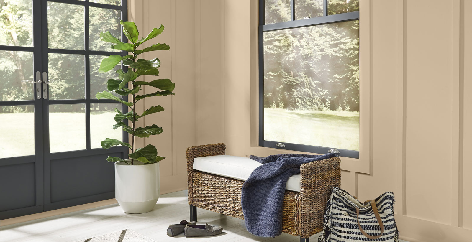 Yellow Charming Alcove Casual, Cozy & Inviting Hallway Behr