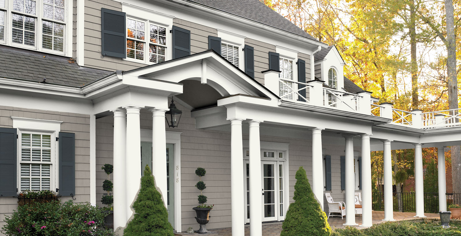 neutral expansive estate home exterior