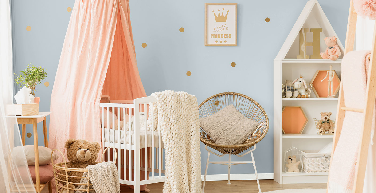 blue eclectic relaxed & serene kid's room