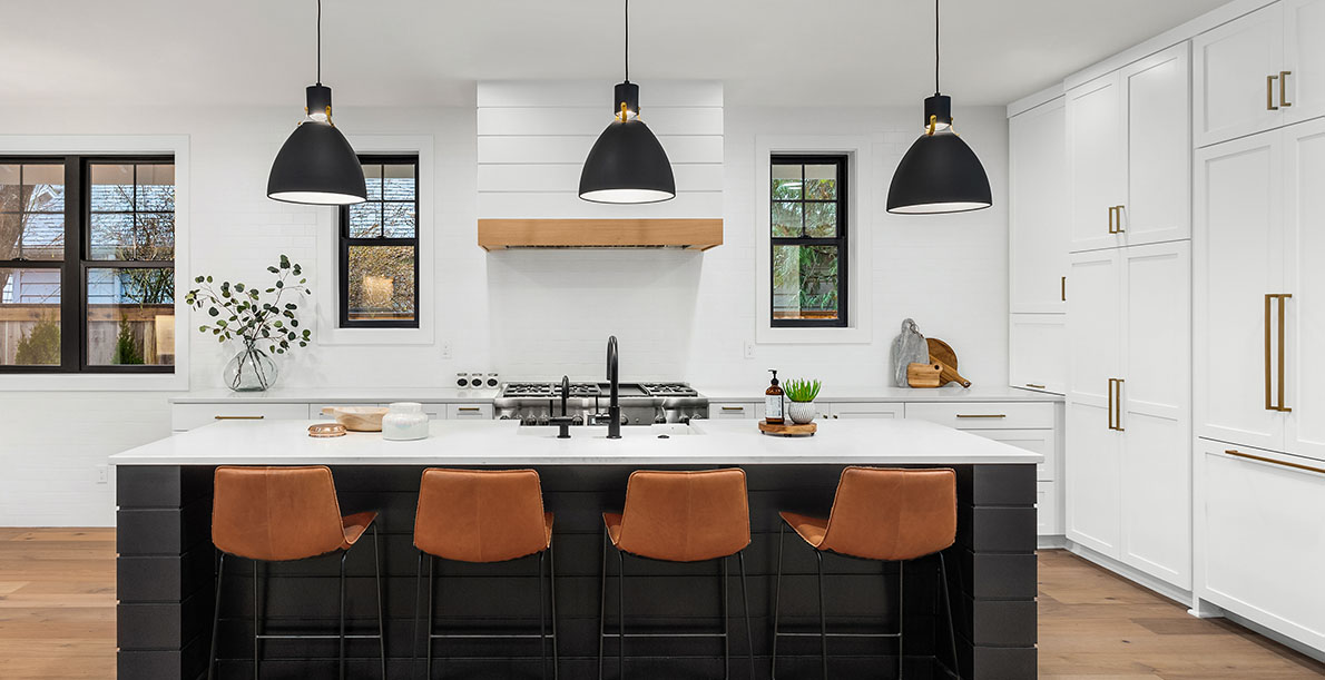 white casual bold & dramatic kitchen
