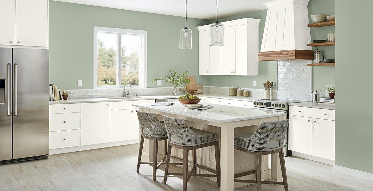 green classic cozy & inviting kitchen