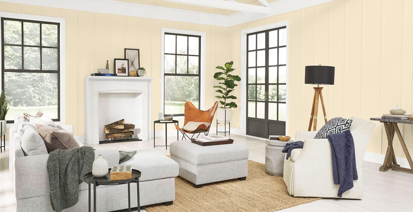 yellow casual cheerful & friendly living room