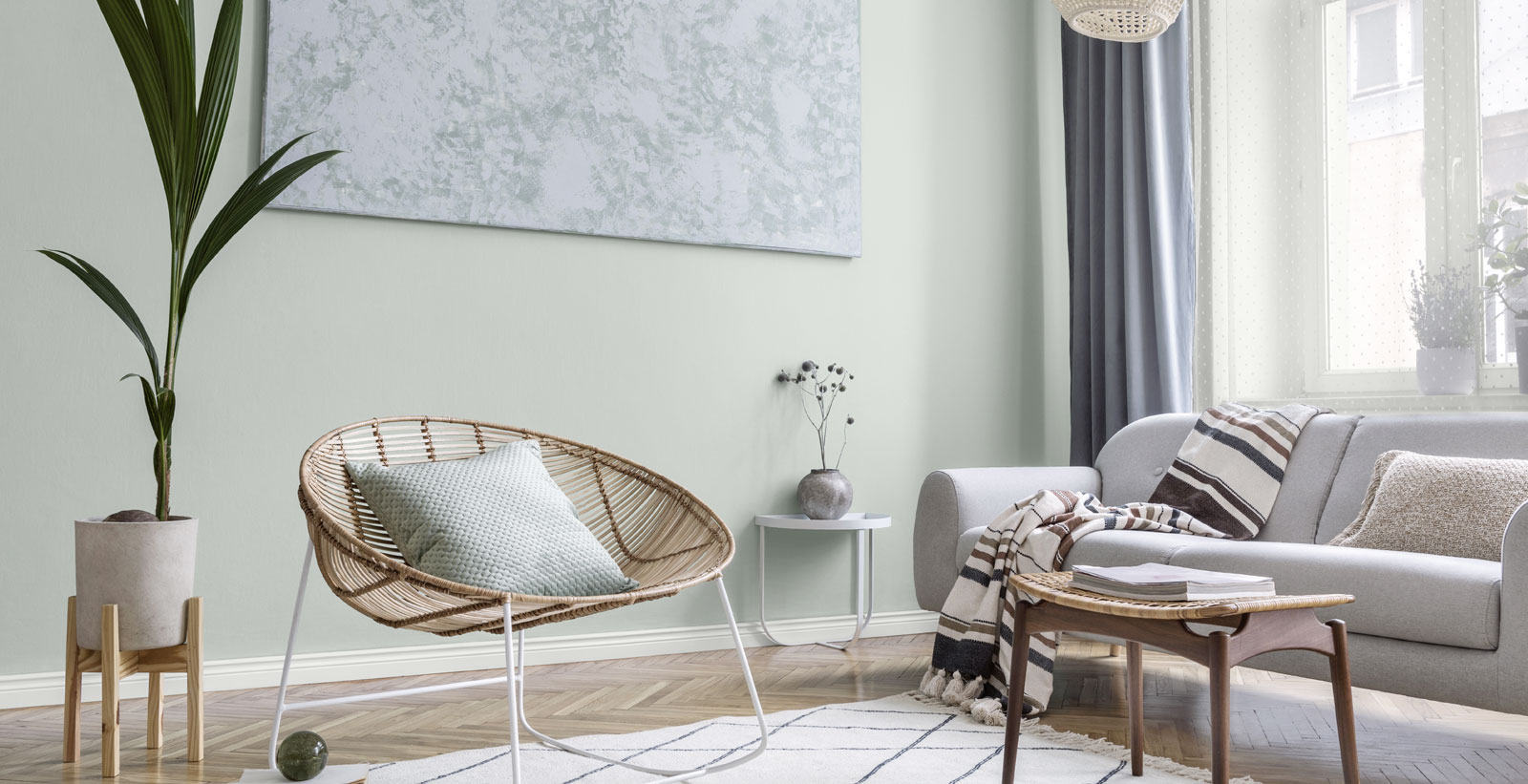 yellow eclectic relaxed & serene living room