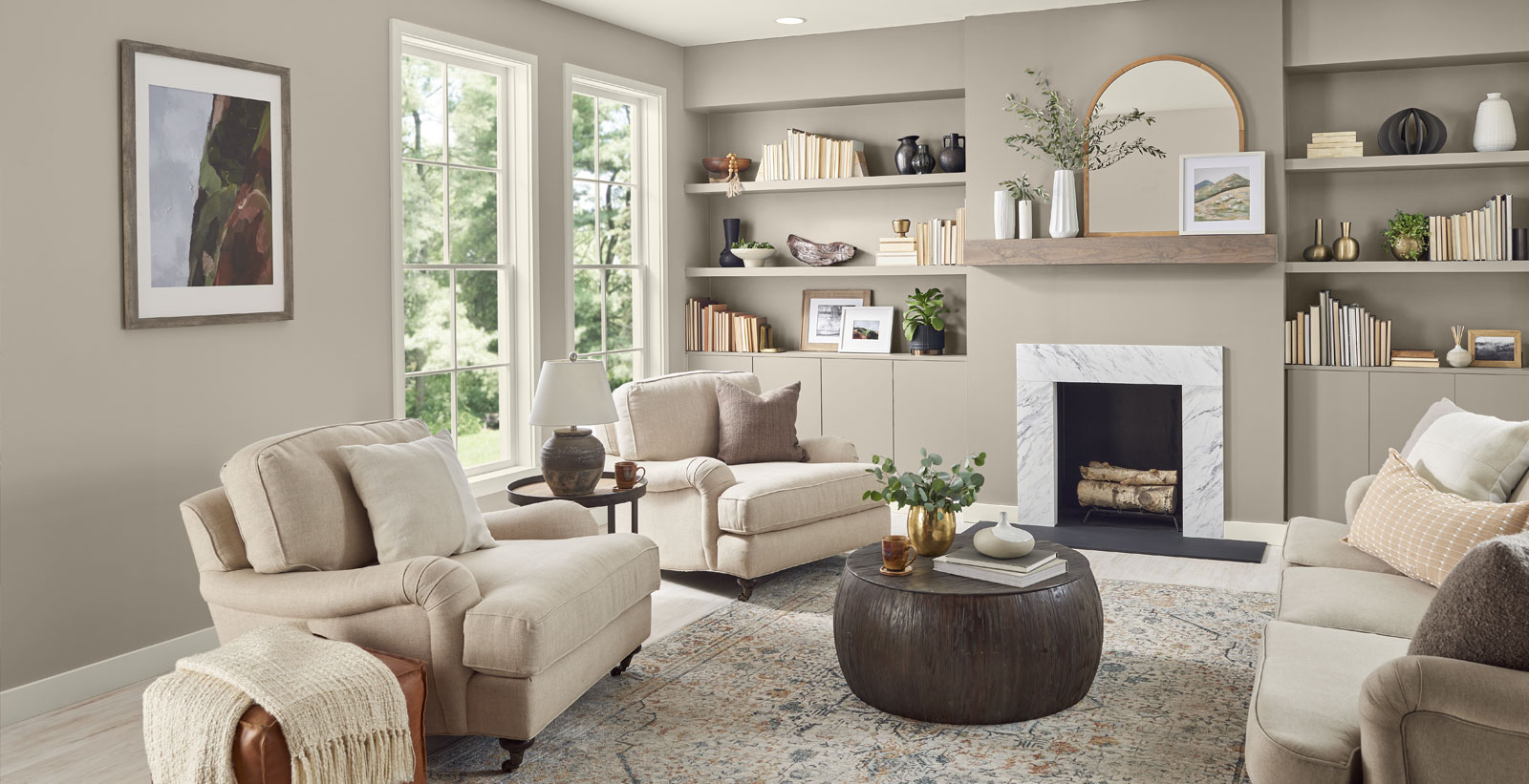 brown classic relaxed & serene living room