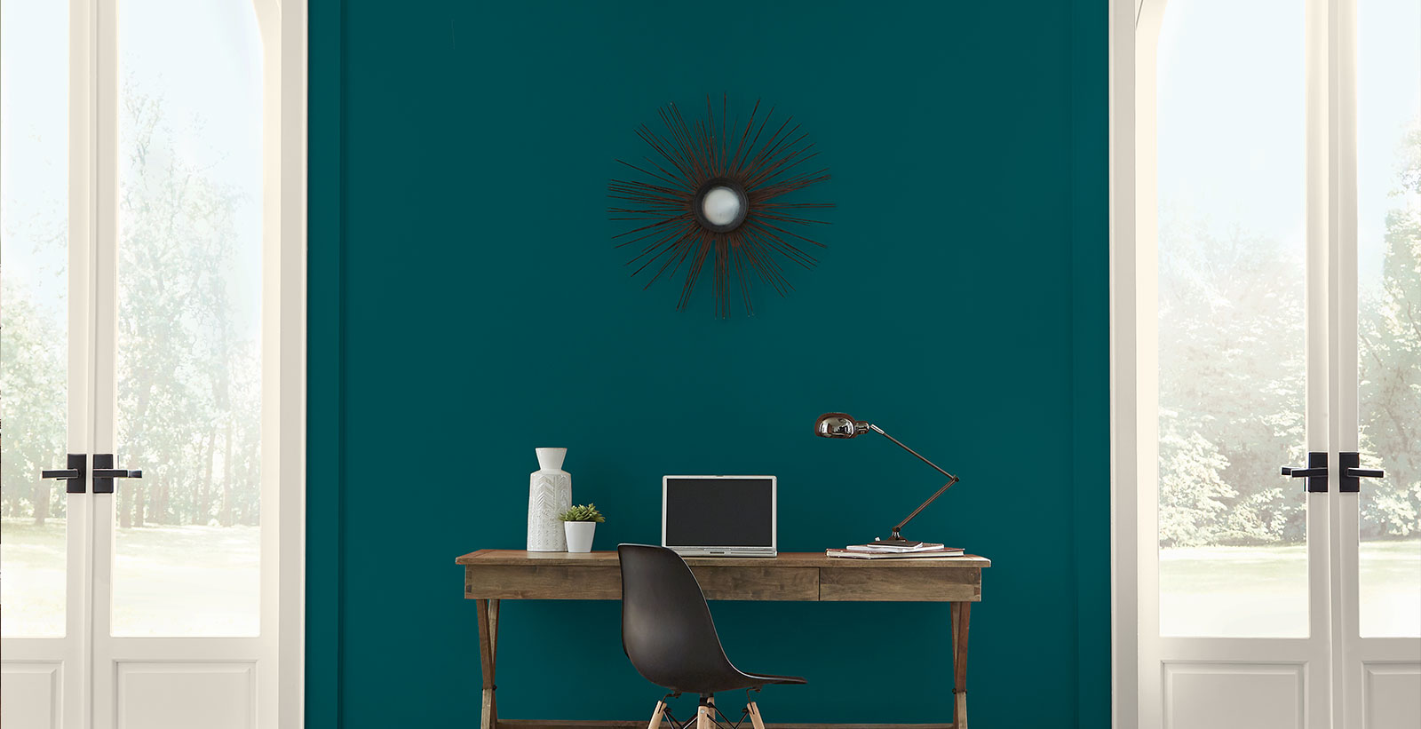 blue modern bold & dramatic office