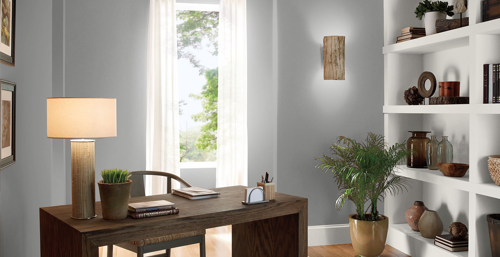 gray eclectic cozy & inviting office