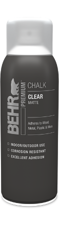 Can of Behr Premium Chalk Decorative Spray Paint Matte, Clear