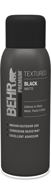 Can of Behr Premium Textured Spray Paint Matte, Black