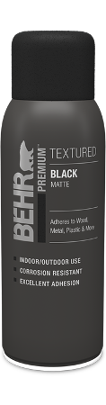 Can of Behr Premium Textured Spray Paint Matte, Black