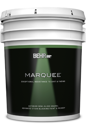 5 gal pail of Behr Marquee Exterior Paint, semi-gloss